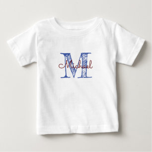 Personalized Sketched Name Monogram Baby Boy T-Shirt