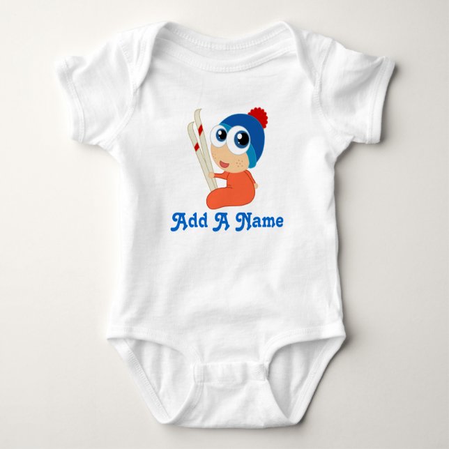 Personalized Ski Baby Skiing Tee (Front)