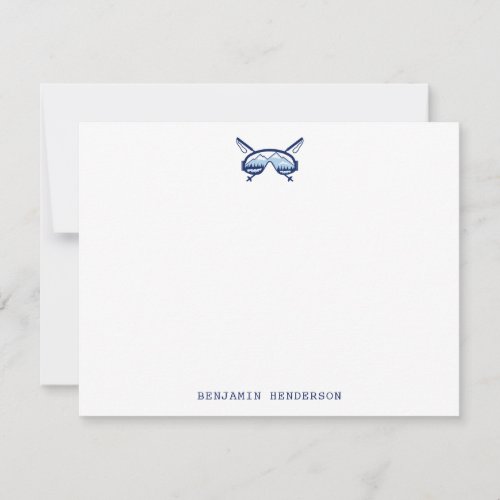 Personalized Ski Skiing Note Card