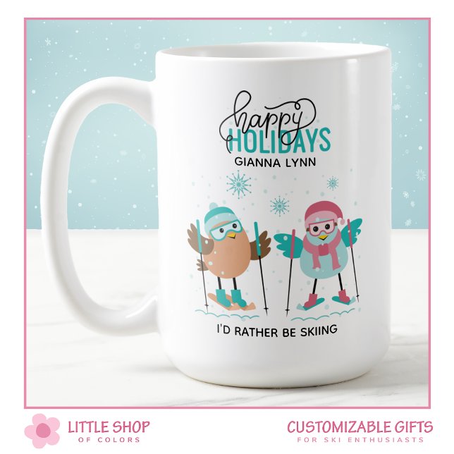Personalized Skiing Christmas Coffee Mug (Creator Uploaded)