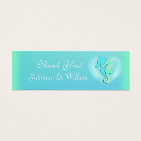 Personalized Skinny Sea Horse Wedding Favor Tags