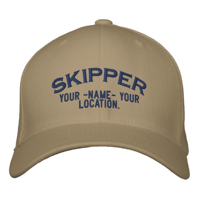 Personalized Skipper Nautical Style Hat (Front)