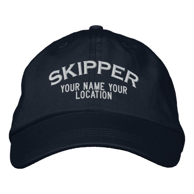 Personalized Skipper Nautical Style Hat (Front)