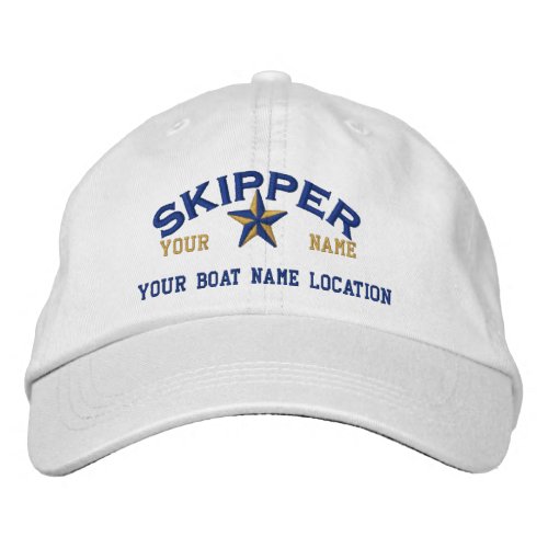 Personalized SKIPPER Star Ball Cap Embroidery