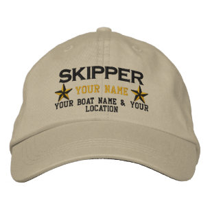 Personalized Skipper Stars Ball Cap Embroidery