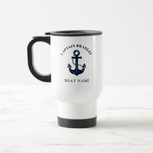Personalized Skipper Vessel Nautical Travel Mug