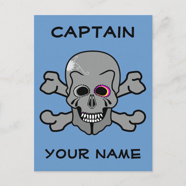 Personalized skull and Cross bones Postcard (Front)