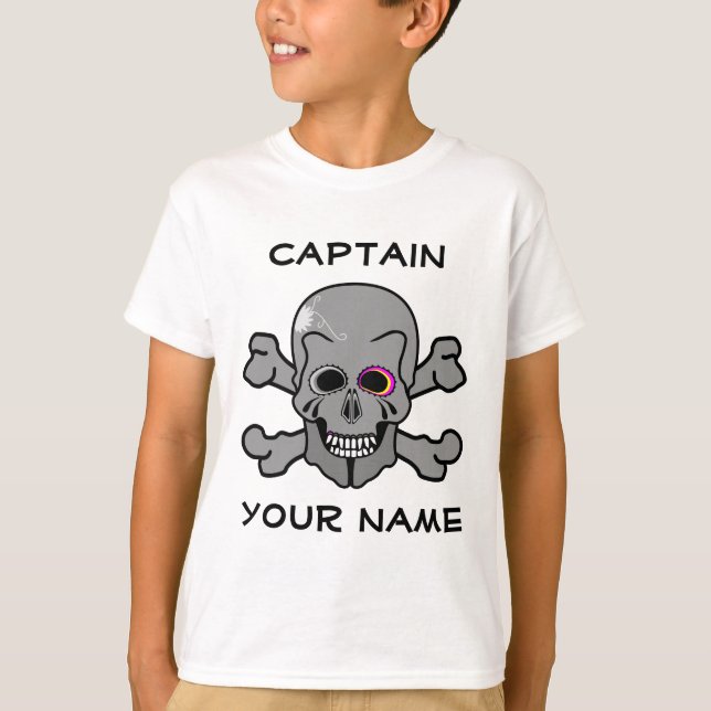 Personalized skull and Cross bones T-Shirt (Front)