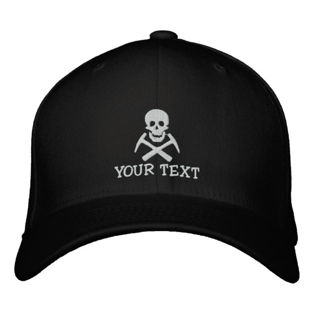 Personalized Skull and Cross Picks Embroidered Cap (Front)