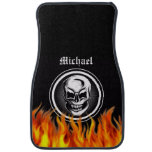 Personalized Skull And Flames Car Mats at Zazzle
