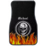 Personalized Skull and Flames Car Mats