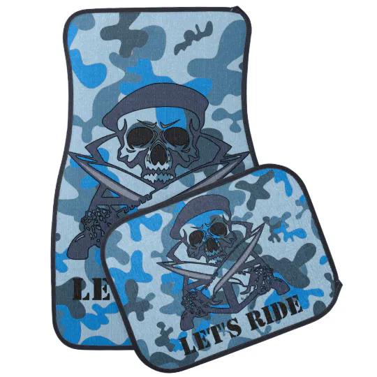 blue camo floor mats