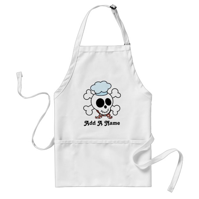Personalized Skull Chef Gift Adult Apron (Front)