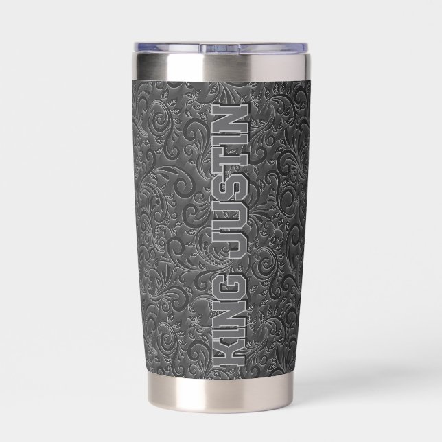 Personalized Skull Pattern Black Stainless Steel Insulated Tumbler (Back)