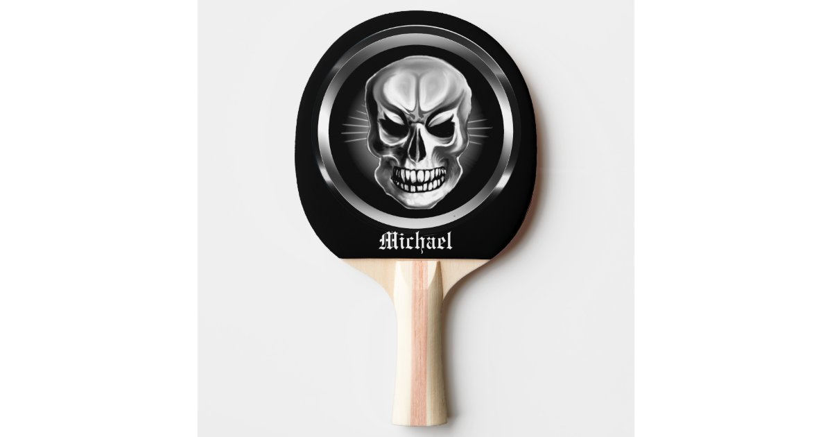 Personalized Skull Ping Pong Paddle | Zazzle