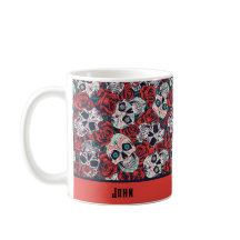 Personalized Skull Roses Coffee Mug