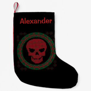 Personalized Skull Ugly Holiday Sweater Christmas Small Christmas Stocking