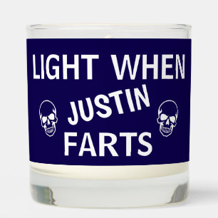 Personalized Skulls Light When "Name" Farts Scented Candle