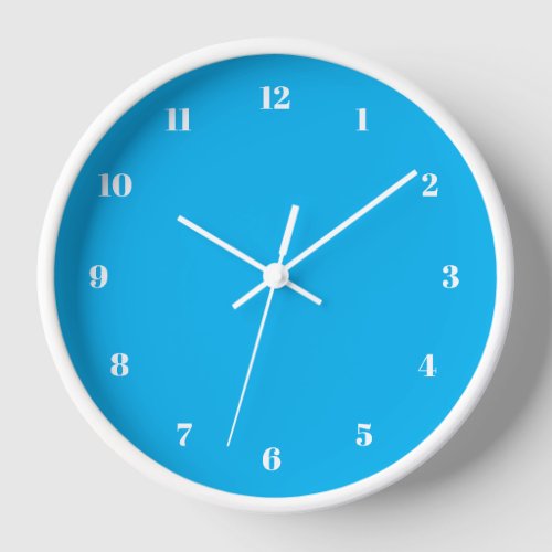 Personalized Sky Blue Clock Custom Colors and Font