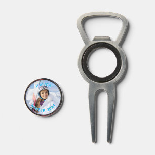Personalized Sky Blue Text Family Photo Divot Tool