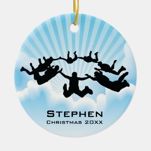Personalized Sky Diving Free Fall Ornament