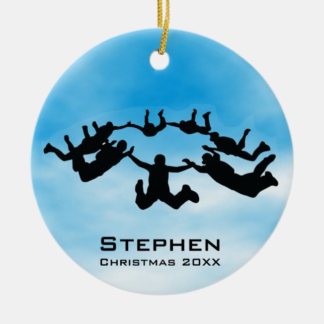 Personalized Sky Diving Free Fall Ornament (Front)