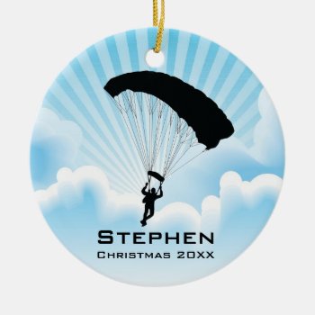 Personalized Sky Diving Parachuting Ornament by SjasisSportsSpace at Zazzle