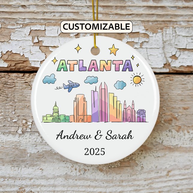 Personalized Skyline Atlanta Ornament, Georgia Ceramic Ornament (Creator Uploaded)