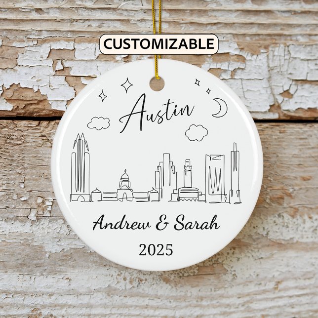 Personalized Skyline Austin Ornament, Texas Ceramic Ornament (Creator Uploaded)