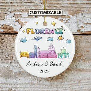 Personalized Skyline Florence Ornament, Italy Ceramic Ornament