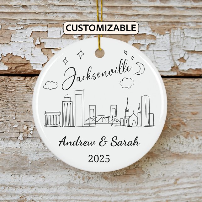 Personalized Skyline Jacksonville Ornament Florida (Creator Uploaded)