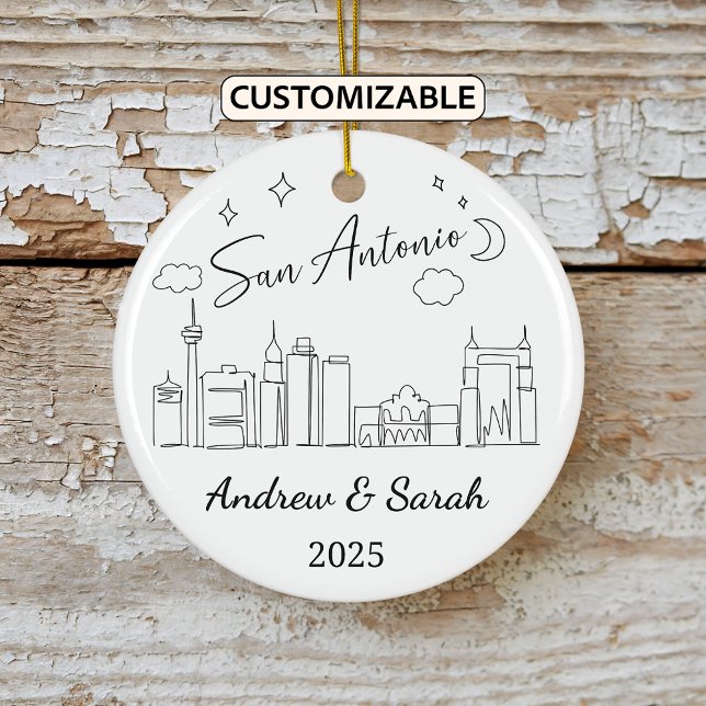 Personalized Skyline San Antonio Ornament, Texas Ceramic Ornament (Creator Uploaded)