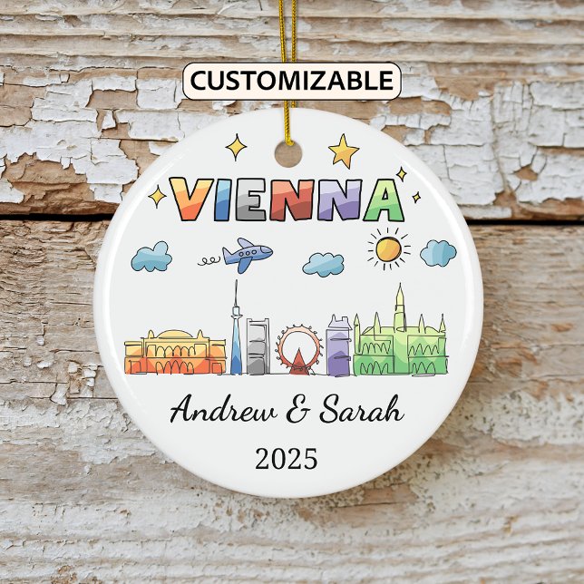 Personalized Skyline Vienna Ornament, Austria Ceramic Ornament (Creator Uploaded)