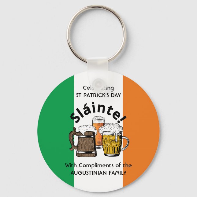 Personalized Sláinte ST PATRICKS DAY  Keychain (Front)