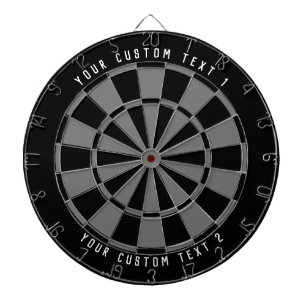Personalized Sleek Black & Gray Dart Board