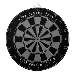 Personalized Sleek Black & Gray Dart Board