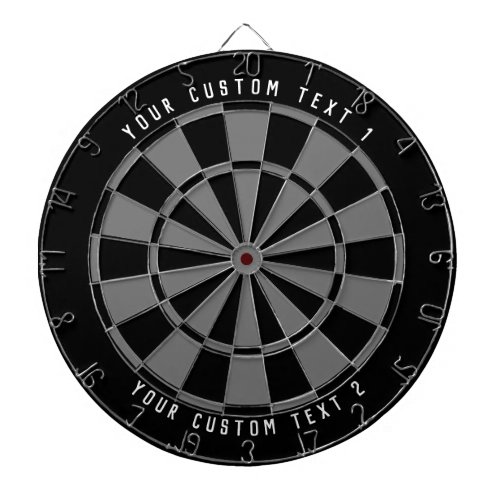 Personalized Sleek Black  Gray Dart Board