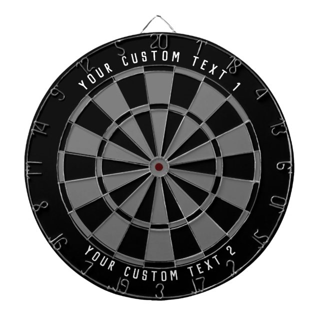 Personalized Sleek Black & Gray Dart Board (Front)