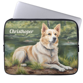 Personalized Sleek Laptop Sleeve with Adorable Dog