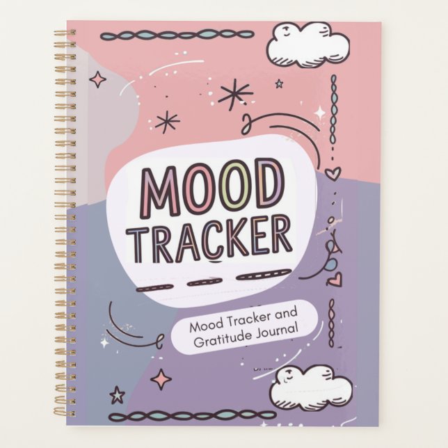 Personalized Sleep Away: MOOD TRACKER & Gratitude  Planner (Front)