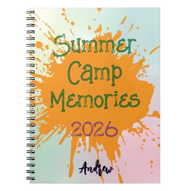 Personalized Sleepaway Summer Camp Camper's Notebook (Front)