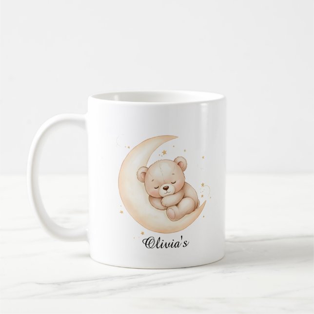 Personalized Sleeping Bear Moon Mug  (Left)