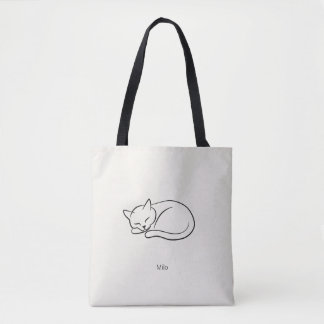 Personalized Sleeping Cat Minimalist Tote Bag