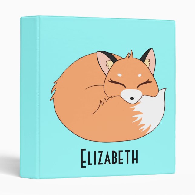 Personalized Sleeping Fox Binder (Front/Spine)