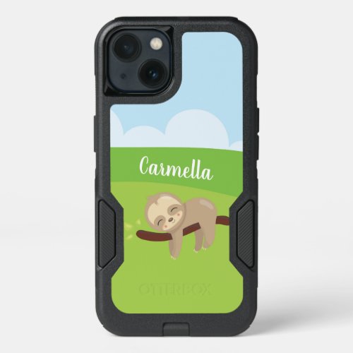 Personalized Sleepy Sloth iPhone 13 Case