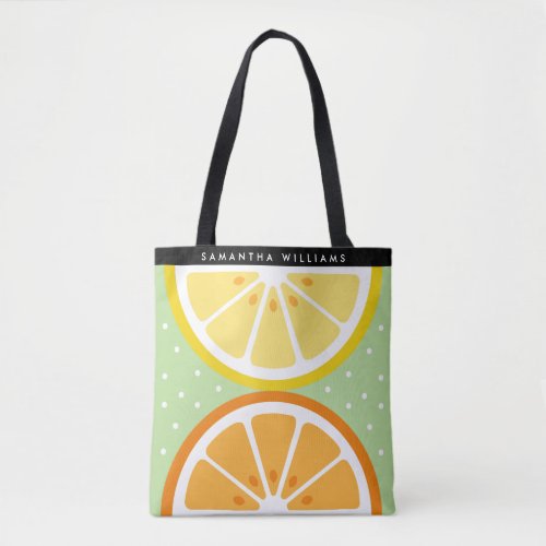 Personalized Sliced Citrus Fruit Summer Tote Bag