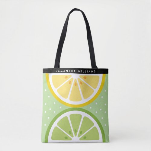 Personalized Sliced Tropical Fruit Summer Tote Bag