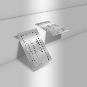 Personalized Slick Silver Gray Metallic Texture  Business Card