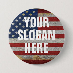 PERSONALIZED SLOGAN COUNTRY SAYING CUSTOMIZED FLAG BUTTON