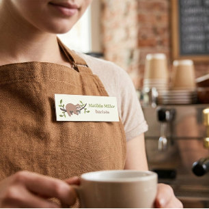 Personalized Sloth Coffee Bar Name Tag